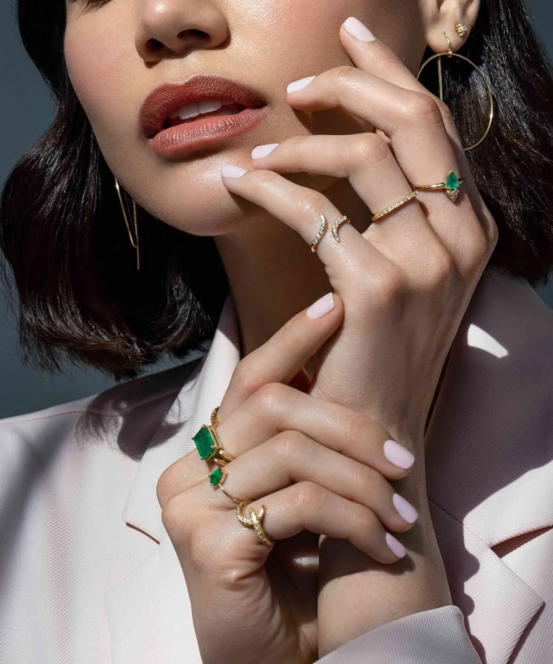 Gold & Diamond Hook Rings