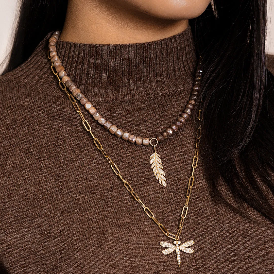 Gold & Diamond Large Dragonfly Charm