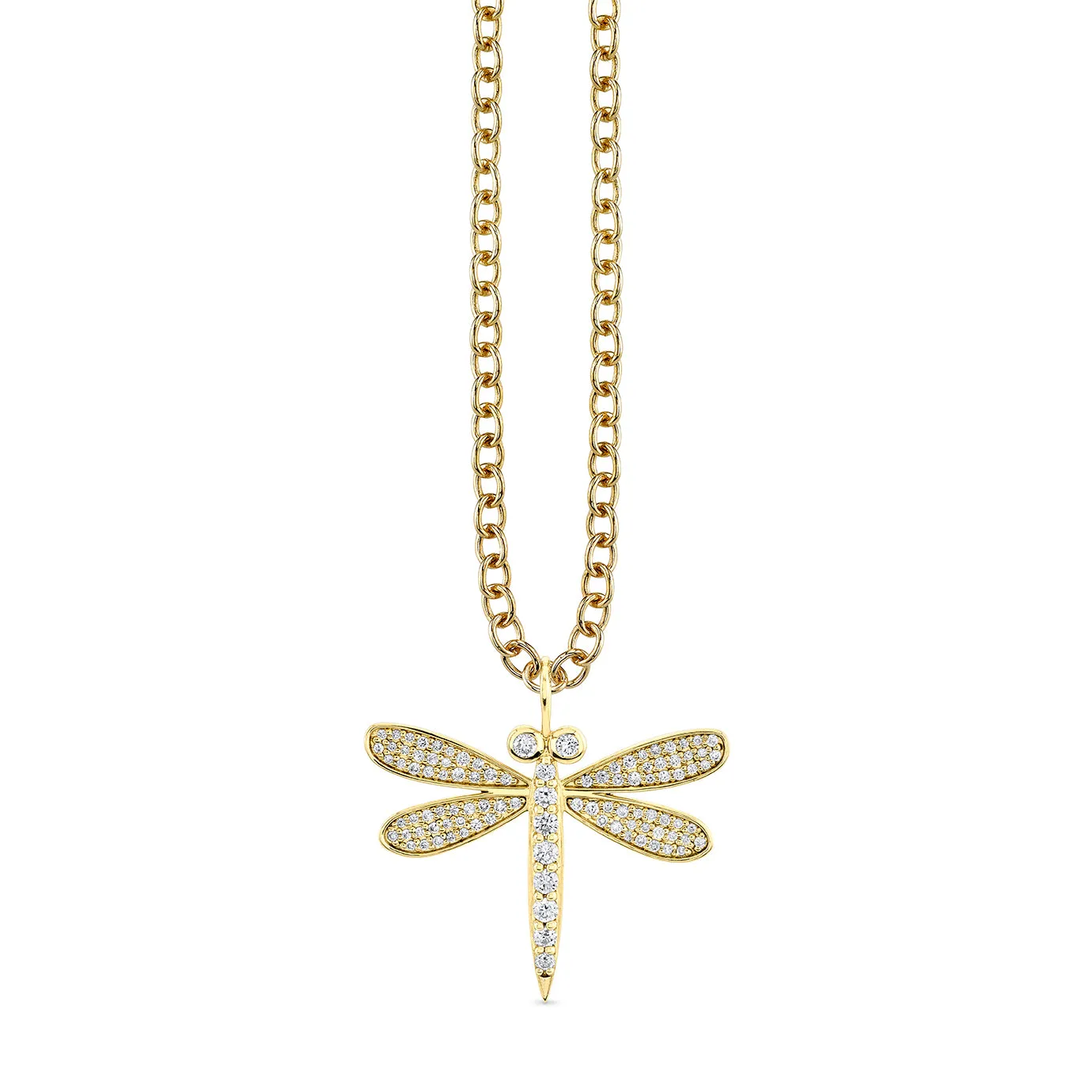 Gold & Diamond Large Dragonfly Charm