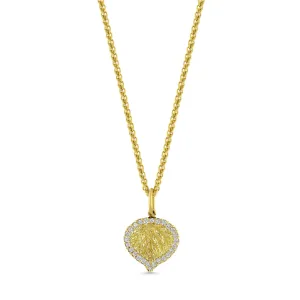 Gold and Diamond Aspen Leaf Pendant Necklace
