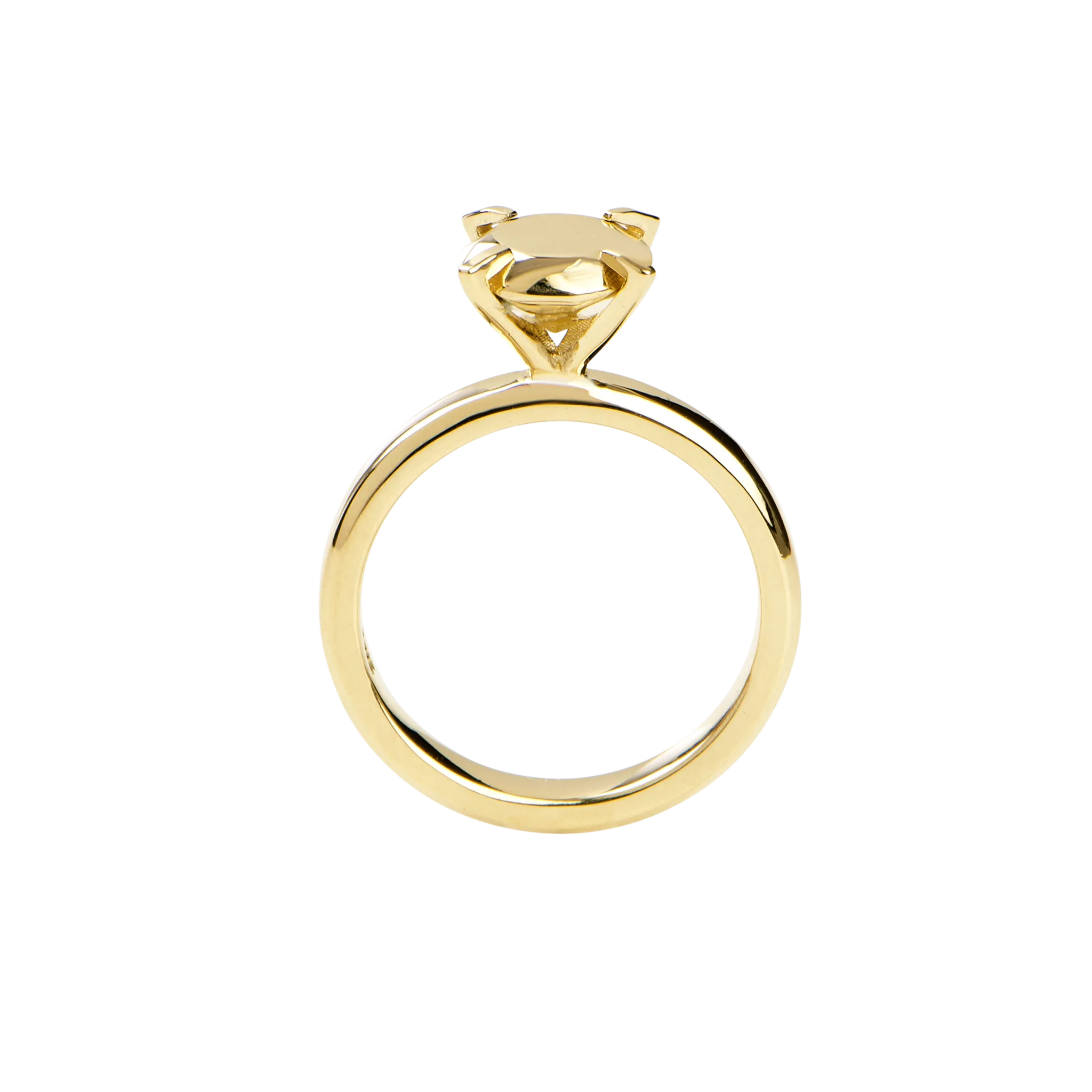 Gold Diamond on Prong Band