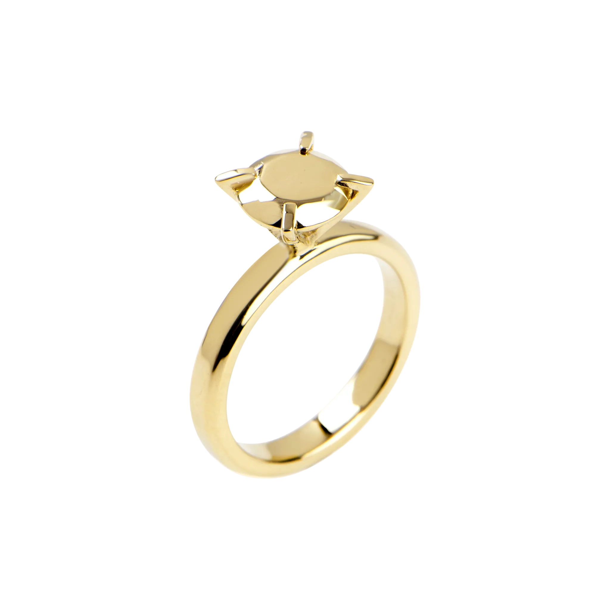 Gold Diamond on Prong Band