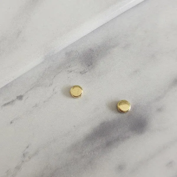 Gold dot earrings, gold circle earrings, 14K gold dainty earrings, delicate everyday stud earrings
