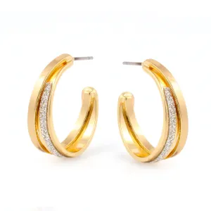 Gold Glittering Stud Earring #SQ351-E17042107A (ID26)