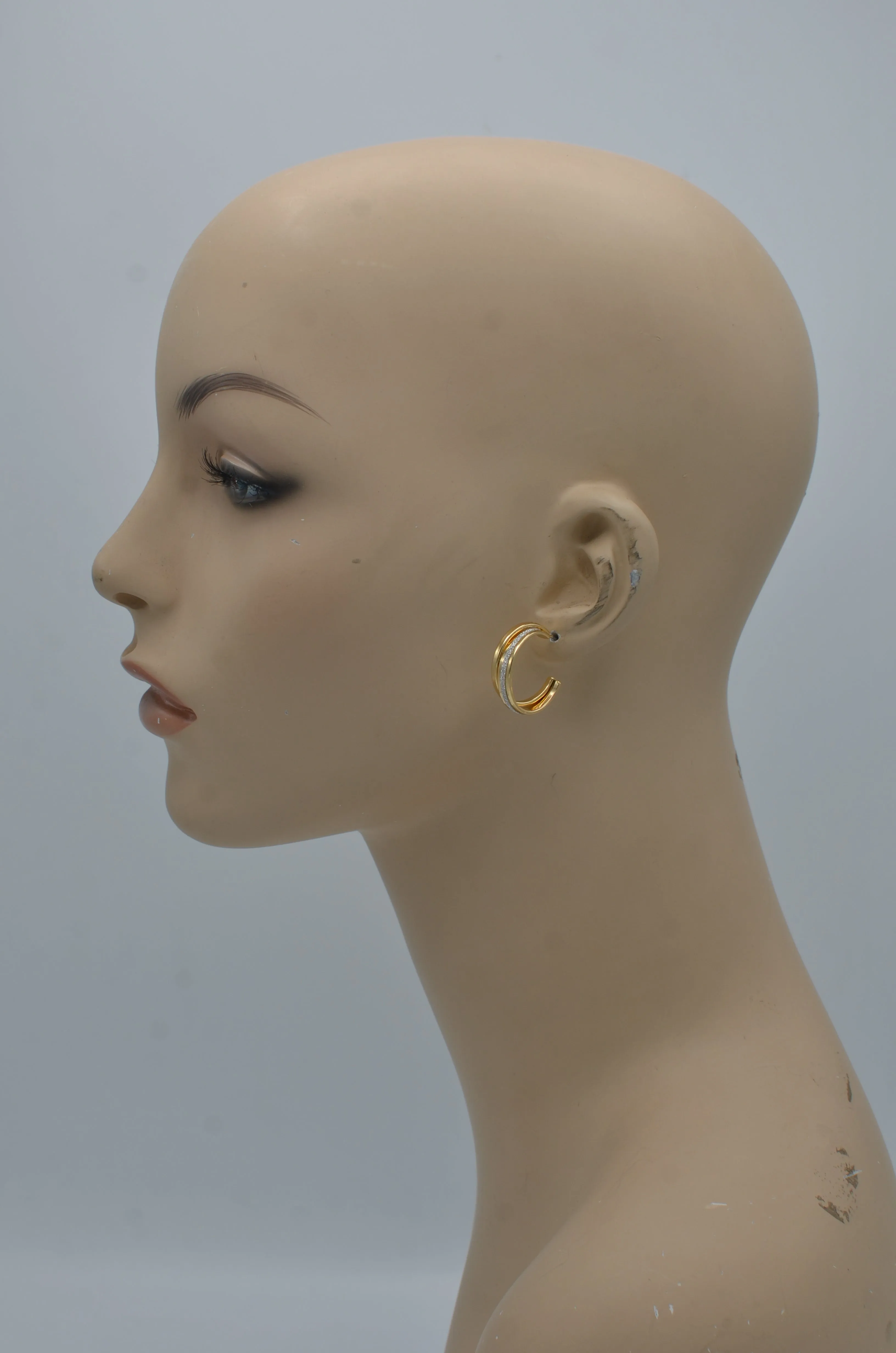 Gold Glittering Stud Earring #SQ351-E17042107A (ID26)