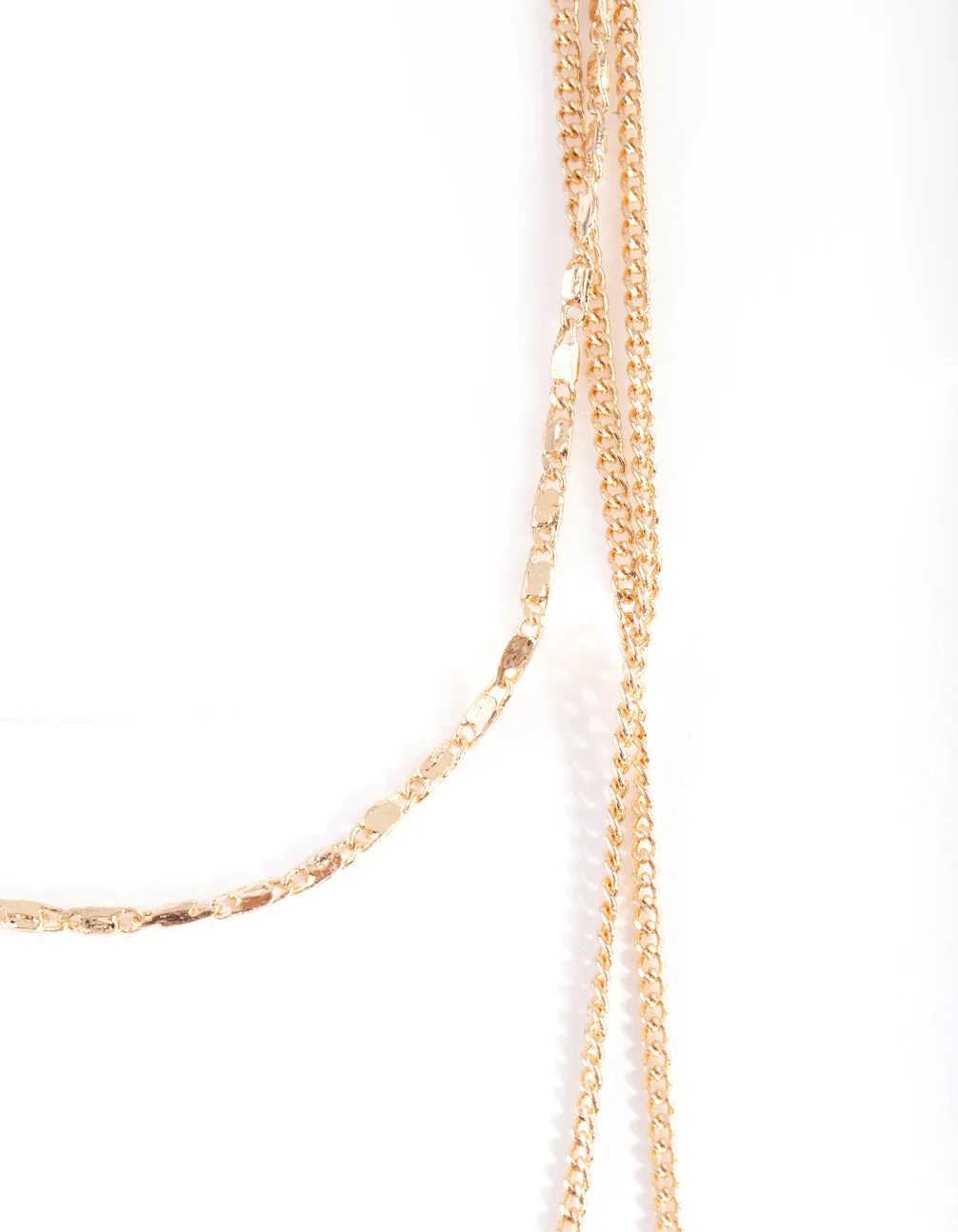 Gold Medallion Multi Layered Necklace