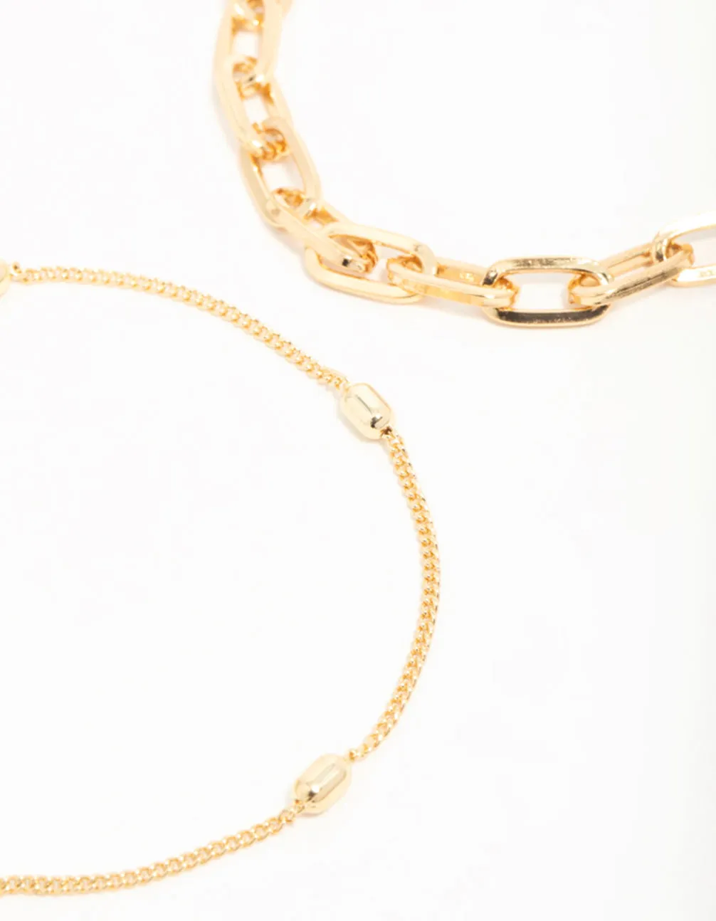 Gold Paperclip Bracelets 2-Pack