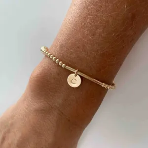 Gold Personalised Disc Bracelet