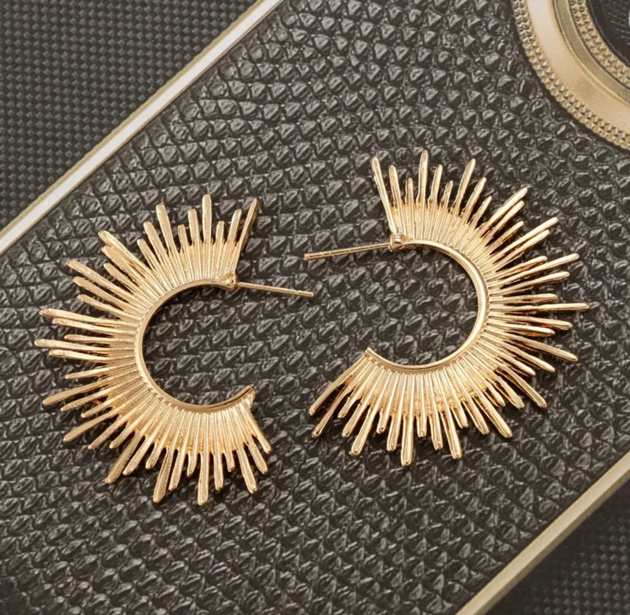 Gold plated hoop earrings  200-11 | Erika Williner Designs