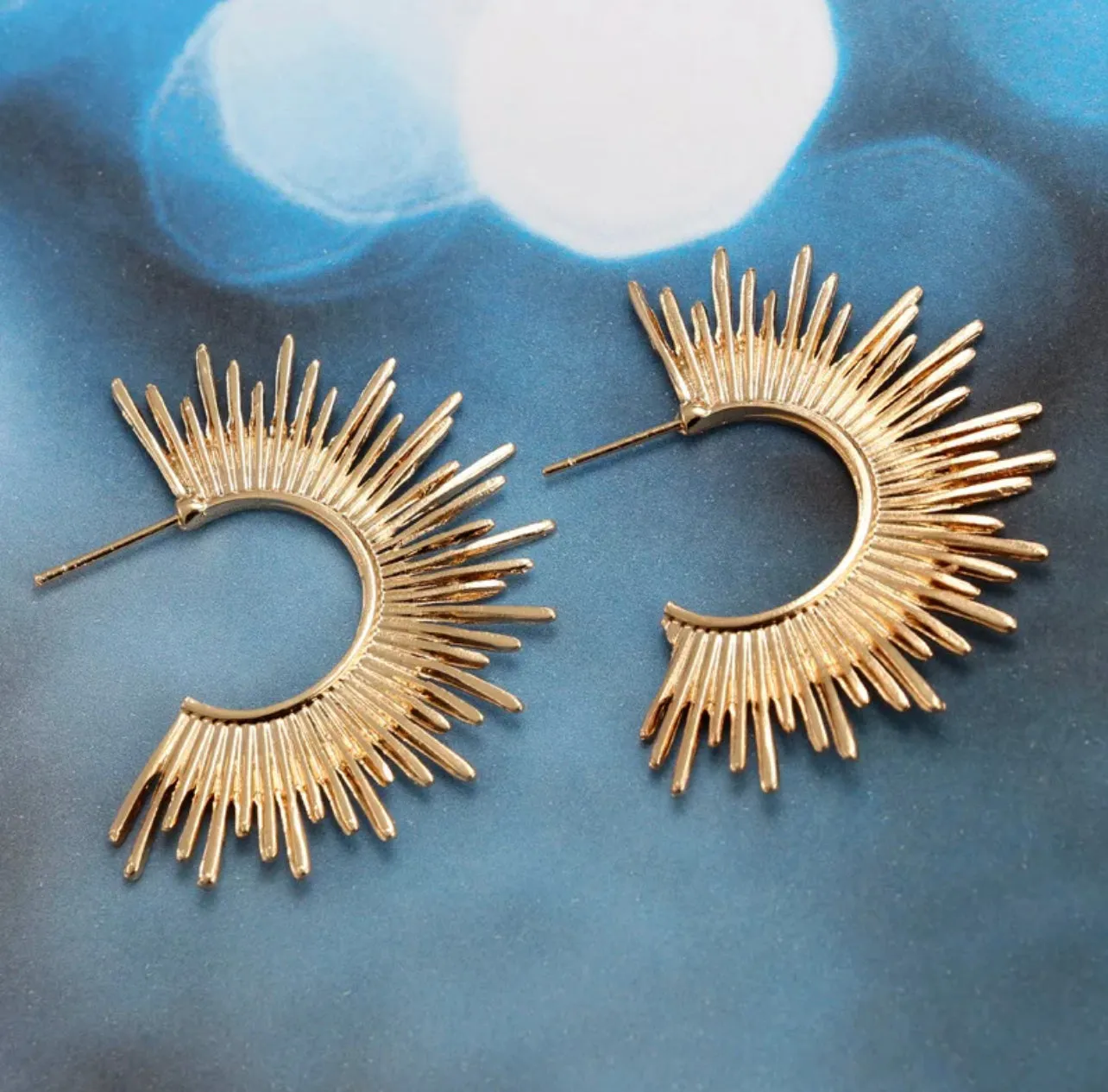 Gold plated hoop earrings  200-11 | Erika Williner Designs
