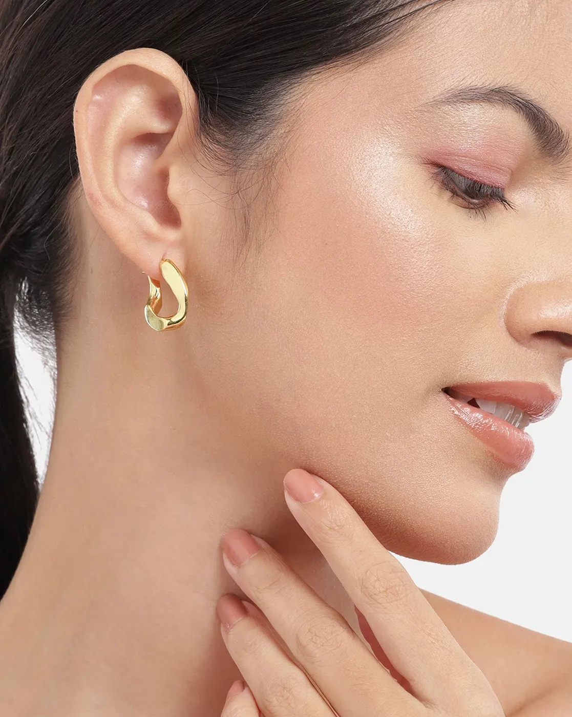 Gold Plated Stylish Hoop Earring For Women