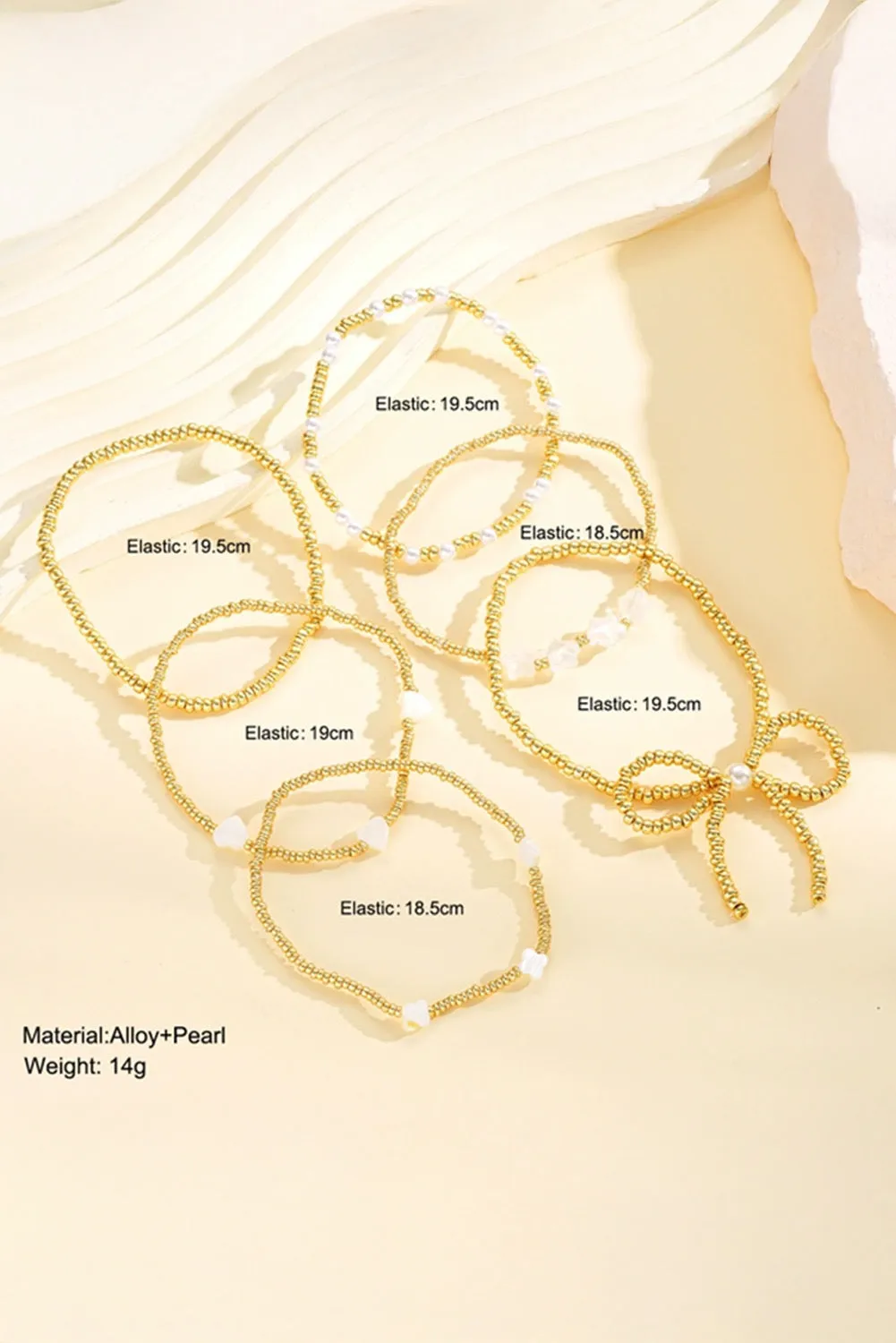 Gold Star Heart Beaded Bracelet RTS