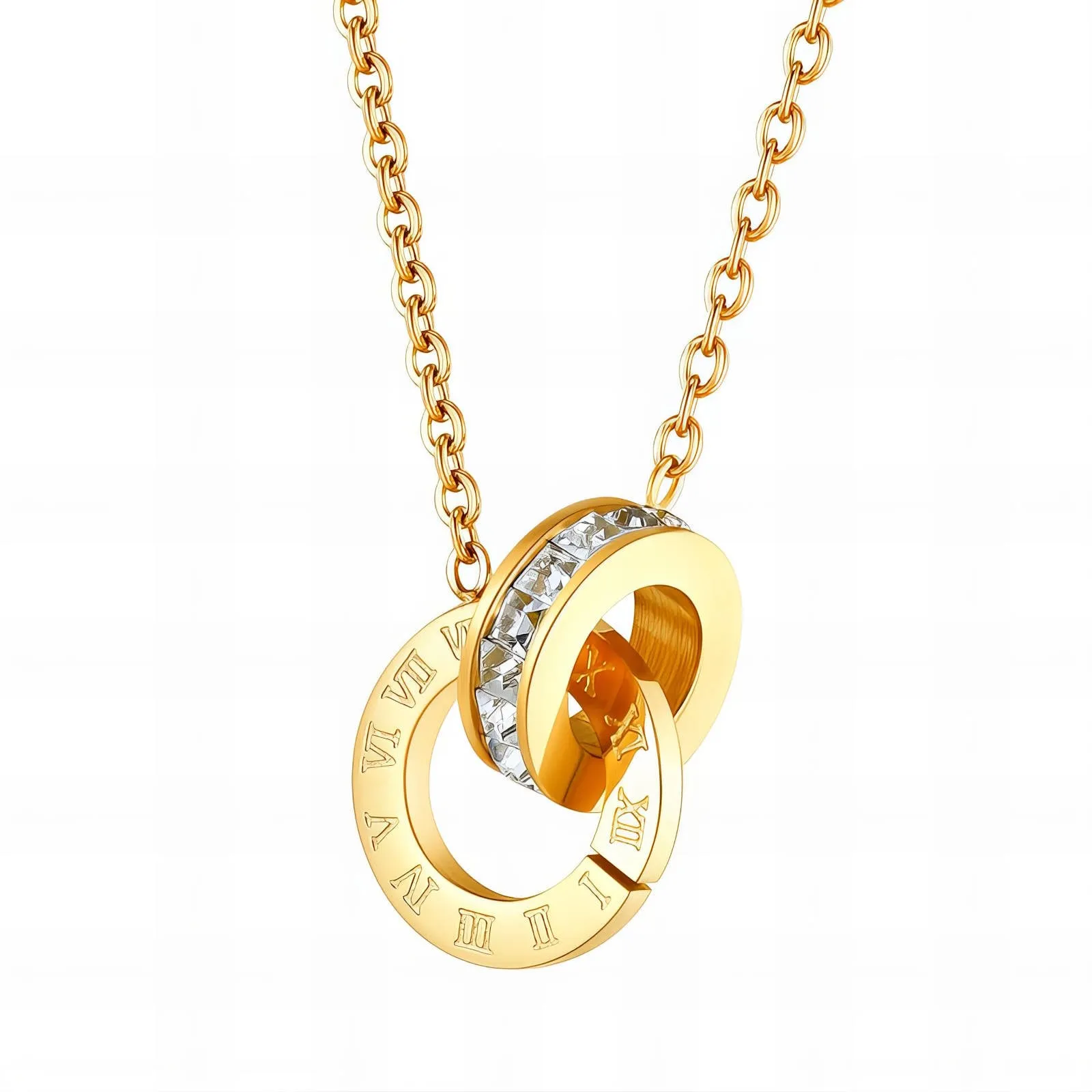 Golden Orbit Pendant Necklace