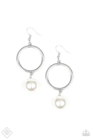 Grand Central Chic White Earrings Paparazzi