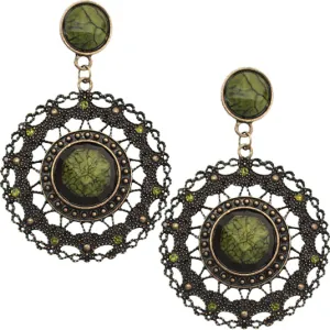 Green Faceted Rhinestone Post Earrings