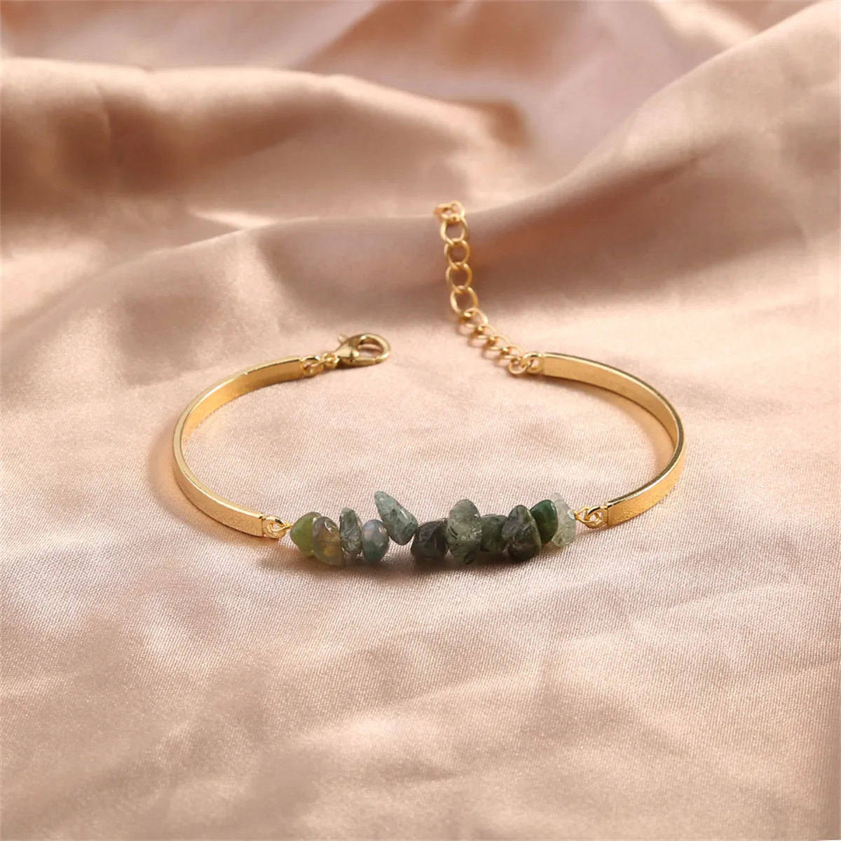 Green Resin & 18K Gold-Plated Irregular Bracelet