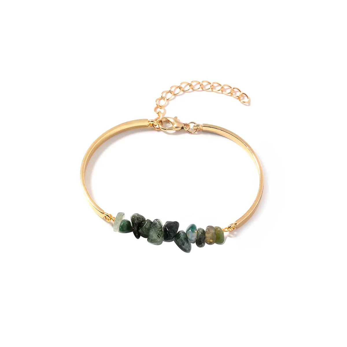 Green Resin & 18K Gold-Plated Irregular Bracelet