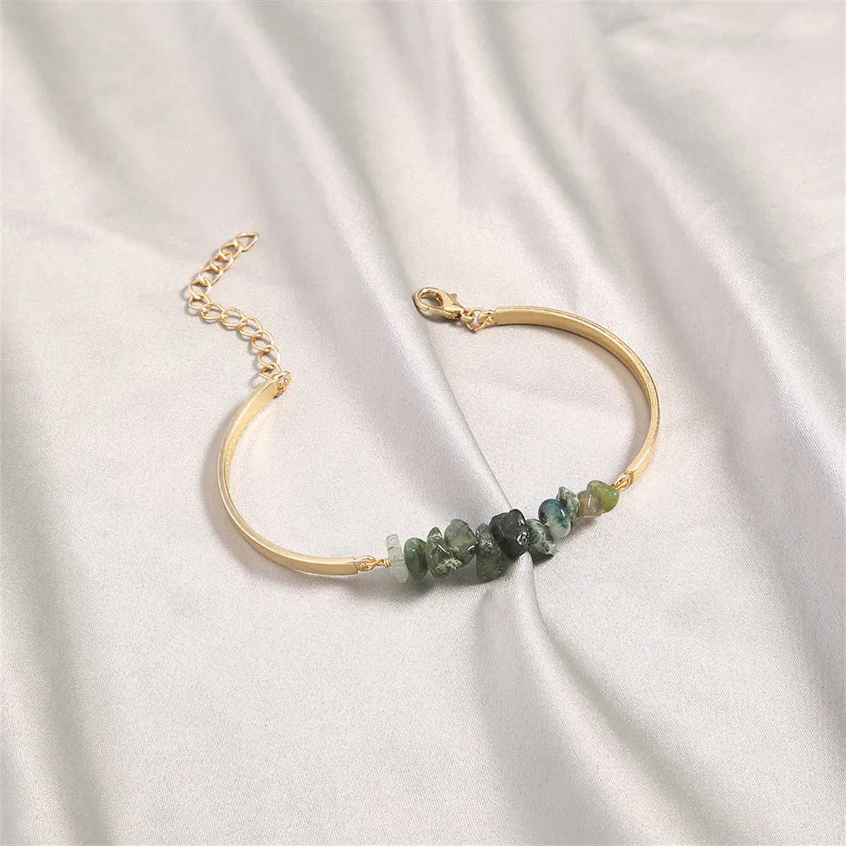 Green Resin & 18K Gold-Plated Irregular Bracelet