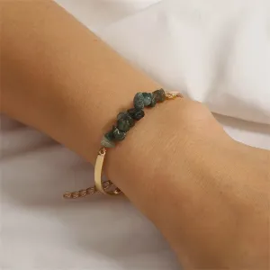 Green Resin & 18K Gold-Plated Irregular Bracelet