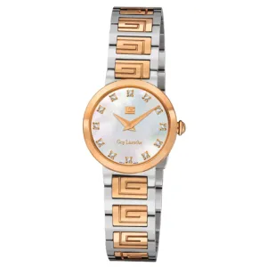 Guy Laroche Ariane Ladies White MOP Dial Rose Gold and Stainless Steel Watch