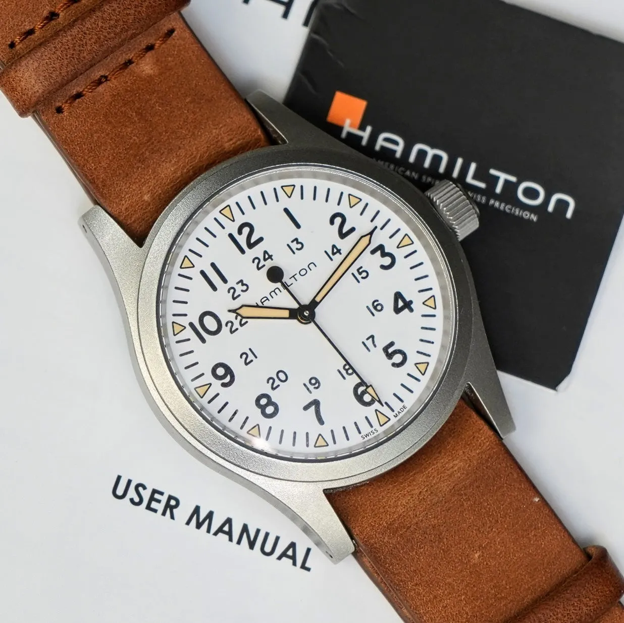 HAMILTON Khaki Field Mechanical Watch H69439511 38mm S.S. Wristwatch - ALL Original 2-Box, Tag & Papers!