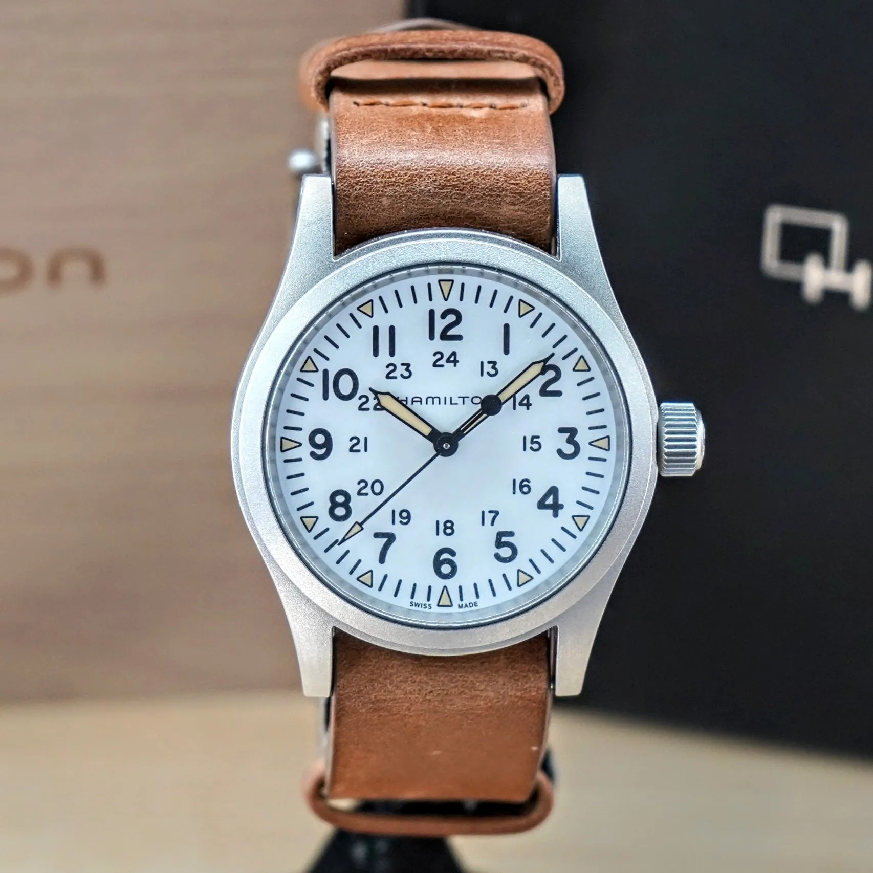 HAMILTON Khaki Field Mechanical Watch H69439511 38mm S.S. Wristwatch - ALL Original 2-Box, Tag & Papers!