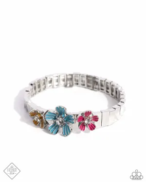 Hamptons Headline - Multi - Colorful Flower Paparazzi Stretchy Bracelet - June 2024 Glimpses of Malibu