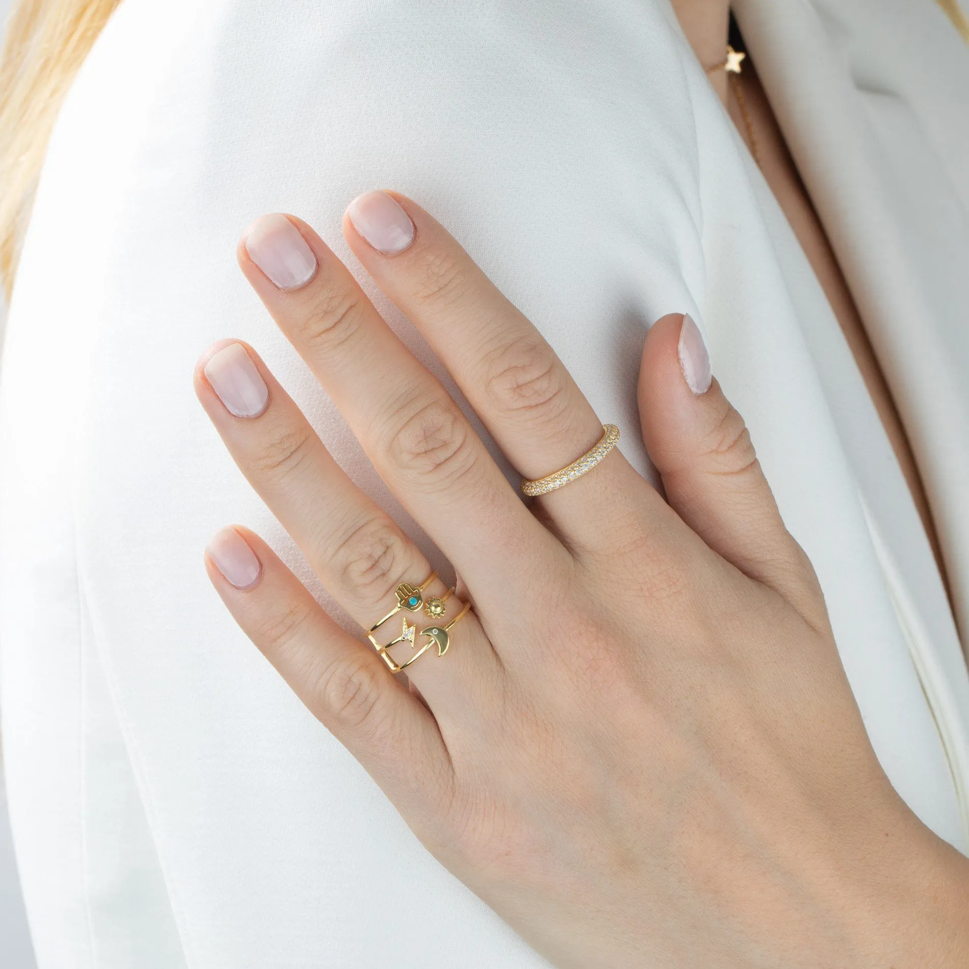Hamsa X Celestial Ring