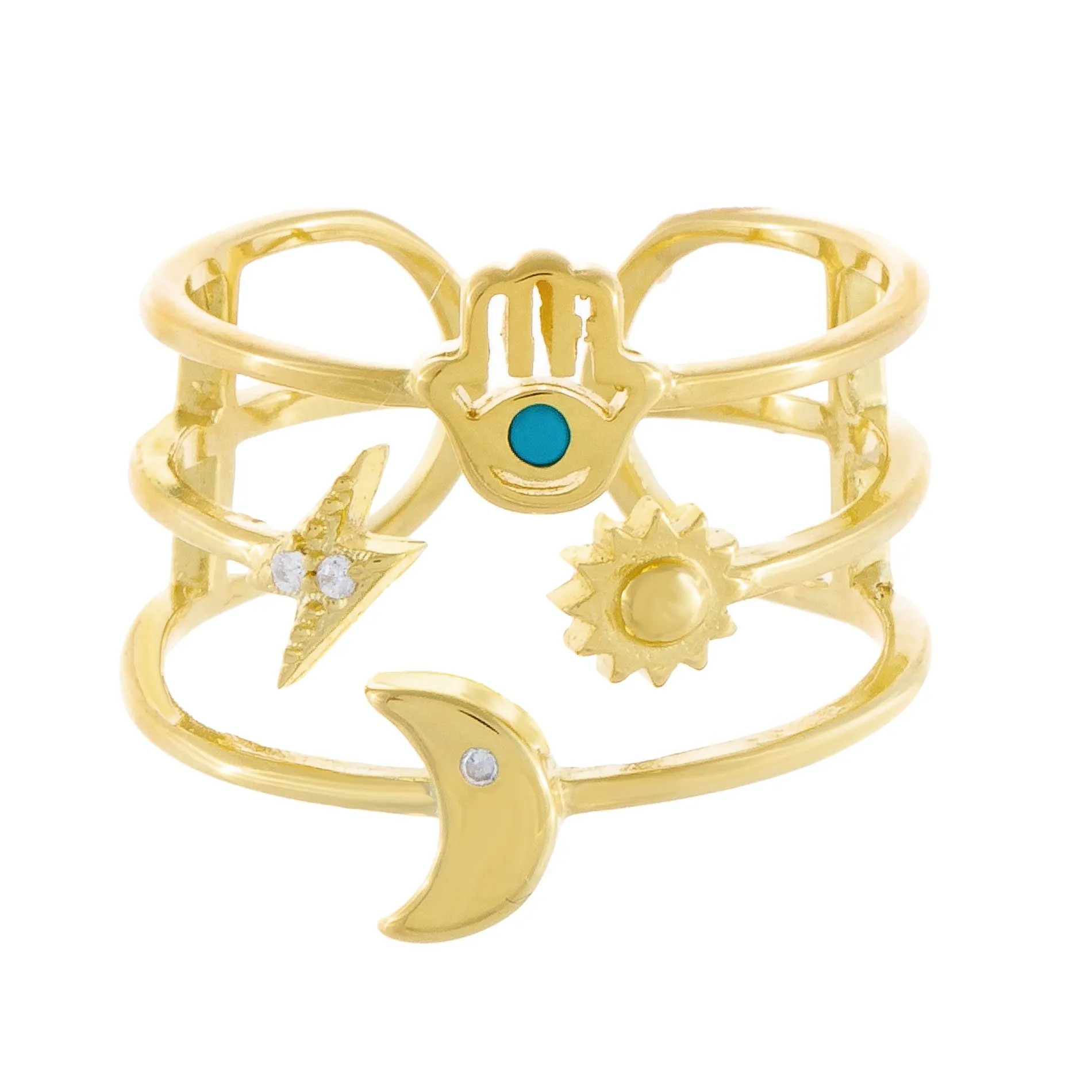 Hamsa X Celestial Ring