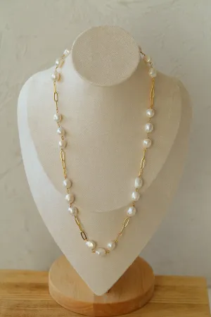 Handcrafted Chain Pearl Necklace Type J
