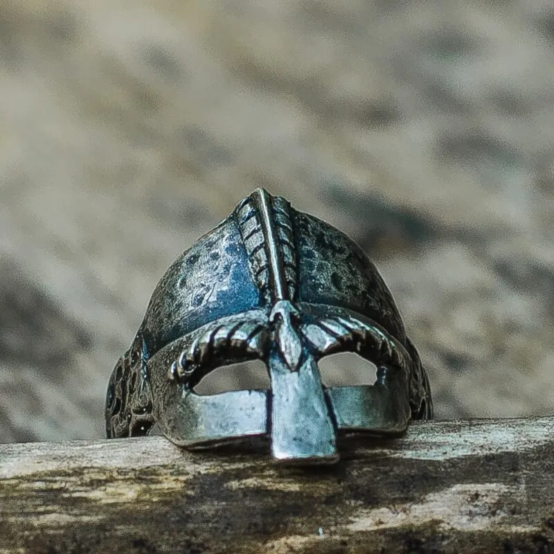 Handcrafted Viking Helmet  Unique Ring Viking Jewelry