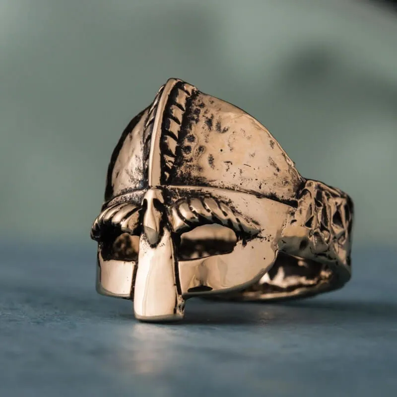 Handcrafted Viking Helmet  Unique Ring Viking Jewelry