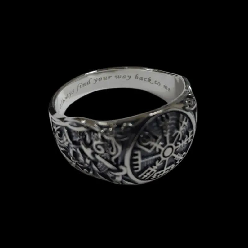 Handcrafted Viking Helmet  Unique Ring Viking Jewelry