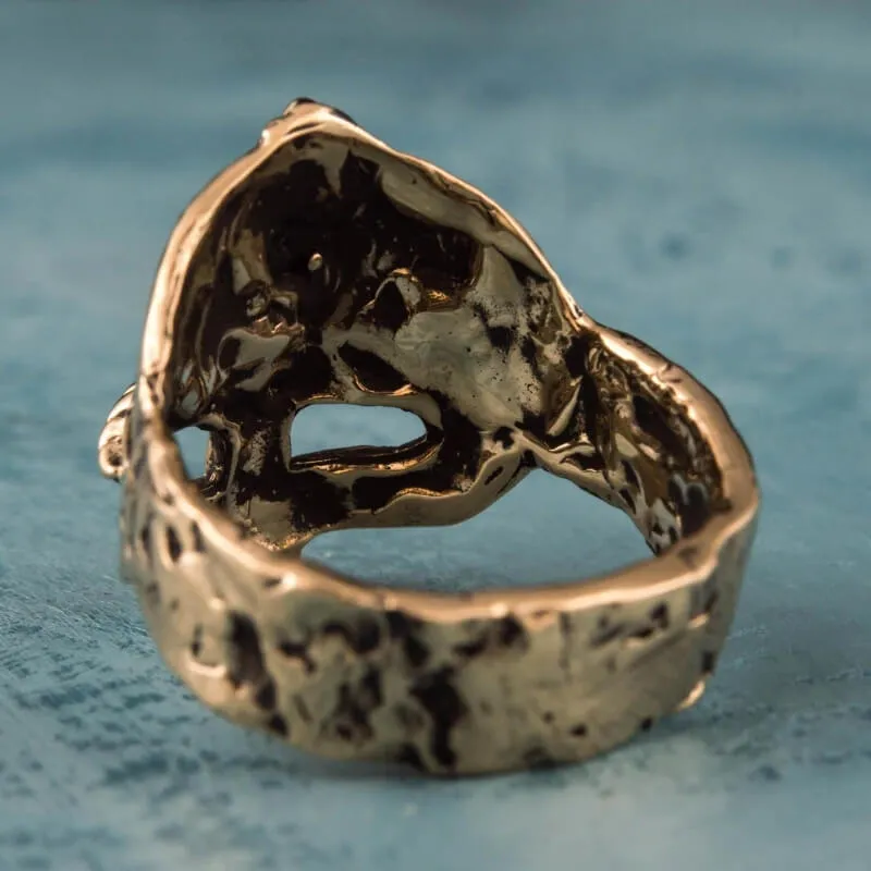 Handcrafted Viking Helmet  Unique Ring Viking Jewelry
