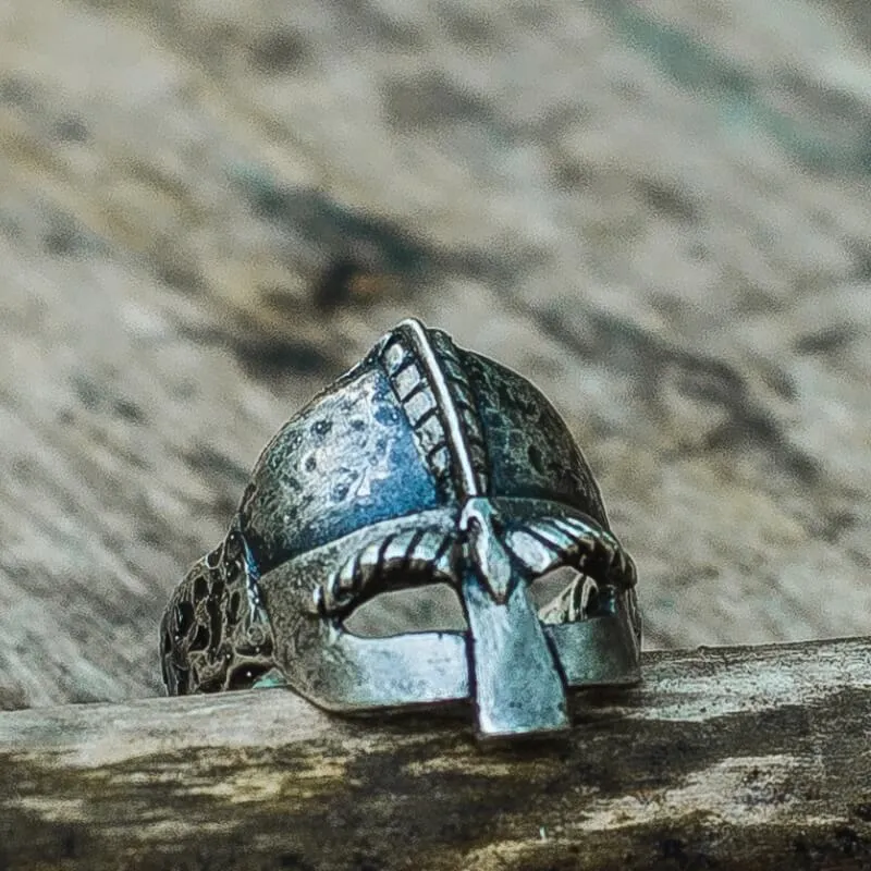 Handcrafted Viking Helmet  Unique Ring Viking Jewelry