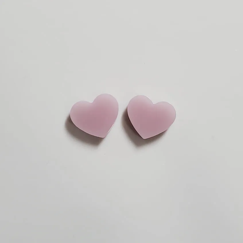 Heart Flat Studs in Blush