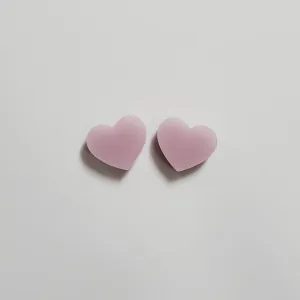 Heart Flat Studs in Blush