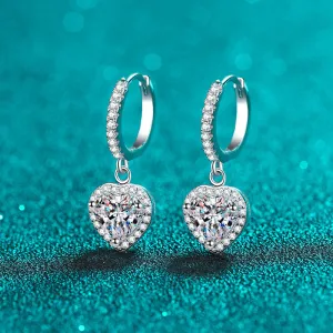 Heart Shaped Wrap Ear Clasp Moissanite Earrings