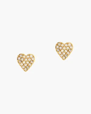HEART STUD EARRINGS IN GOLD