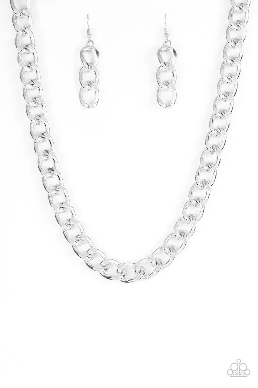 Heavyweight Champion Silver Paparazzi Necklace