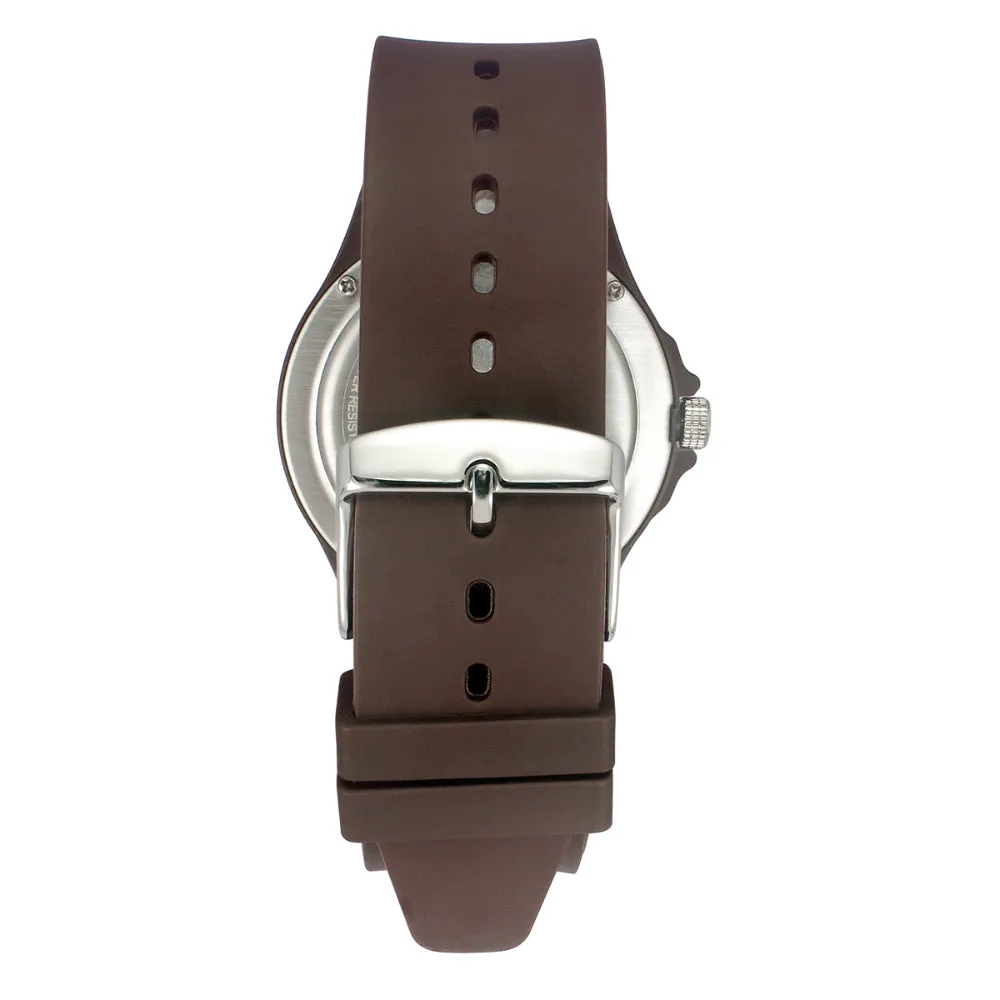 Helix By Timex Black/Brown Round Analog Silicone Watch Men -TW033HG19