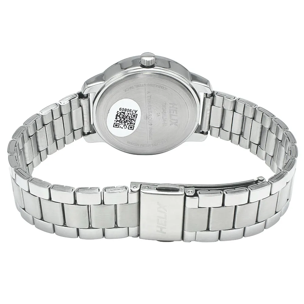 Helix By Timex Blue Round Analog Brass Watch Women -TW048HL04