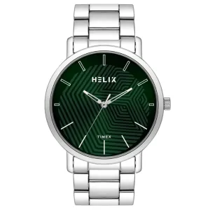 Helix By Timex Green Round Analog Stainless Steel Watch Men -TW053HG02
