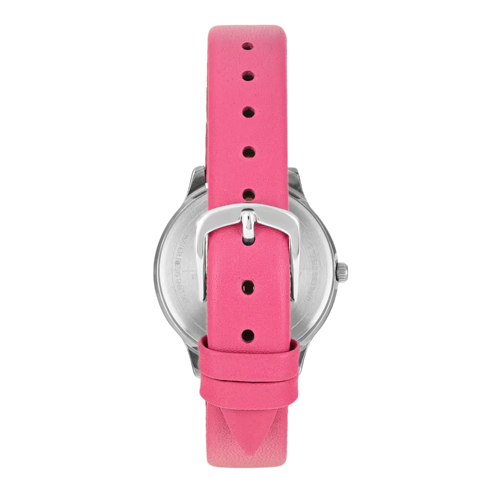 Helix By Timex Pink Round Analog Leather Watch Women -TW055HL01