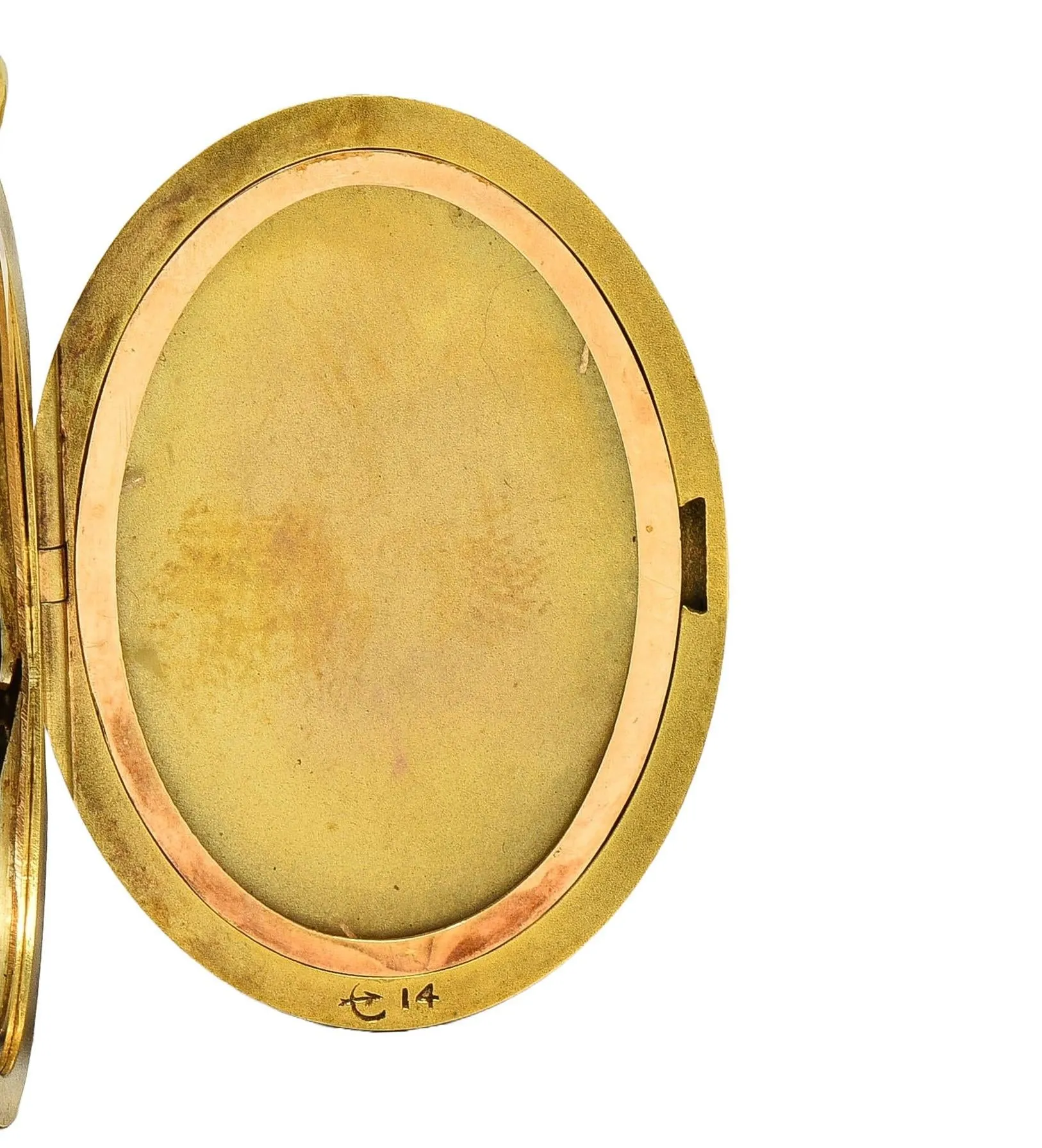 Henry Blank & Co. Victorian Diamond Guilloche Enamel 14 Karat Gold Antique Locket Pendant
