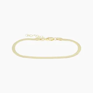 Hera 4mm Herringbone Bracelet (Gold)