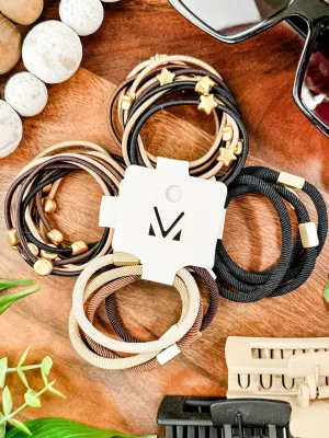IN STOCK Hair Tie Bracelet Sets - Neutral Gold Accents | Hair Accessories FINAL SALE