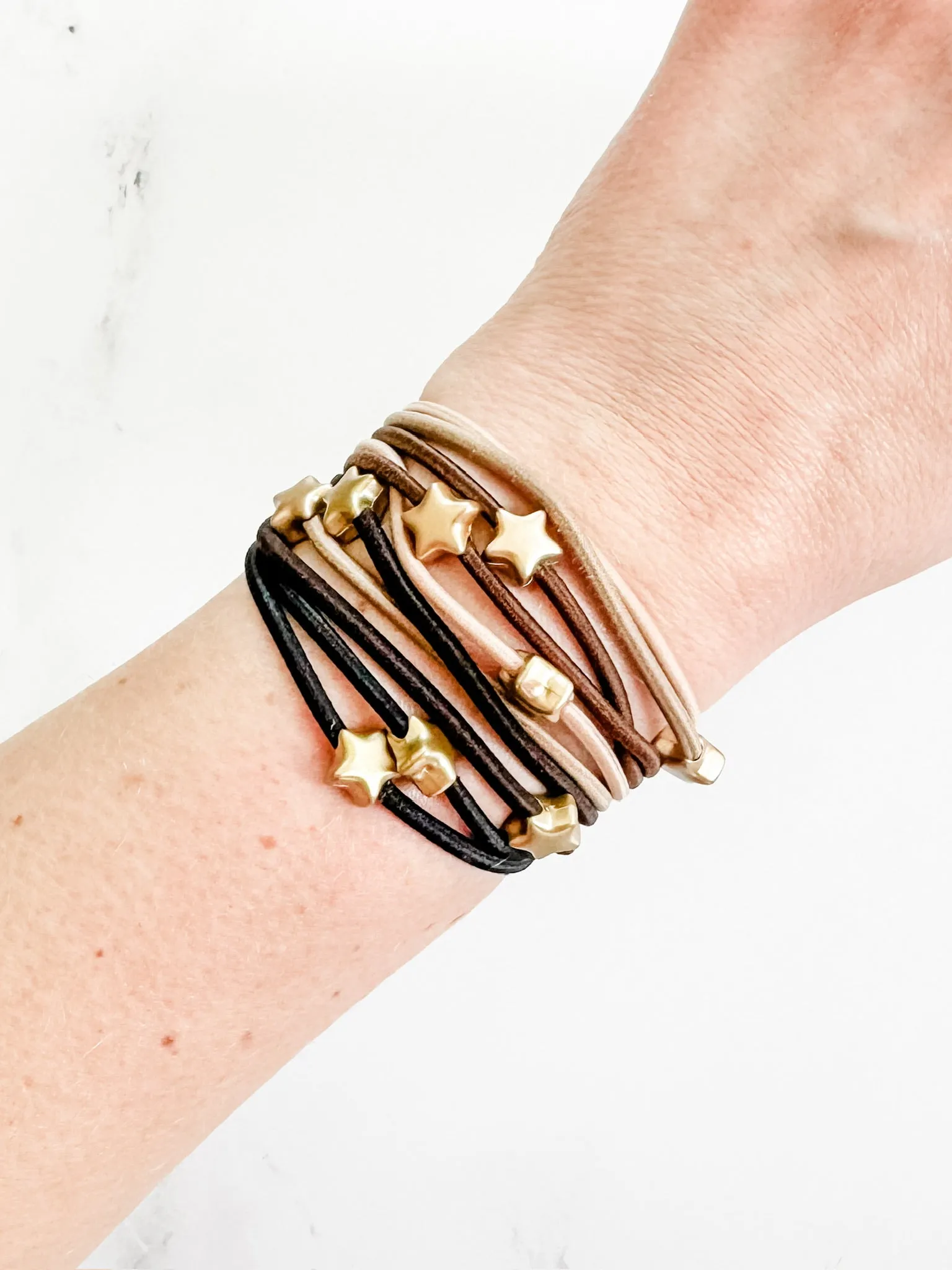 IN STOCK Hair Tie Bracelet Sets - Neutral Gold Accents | Hair Accessories FINAL SALE