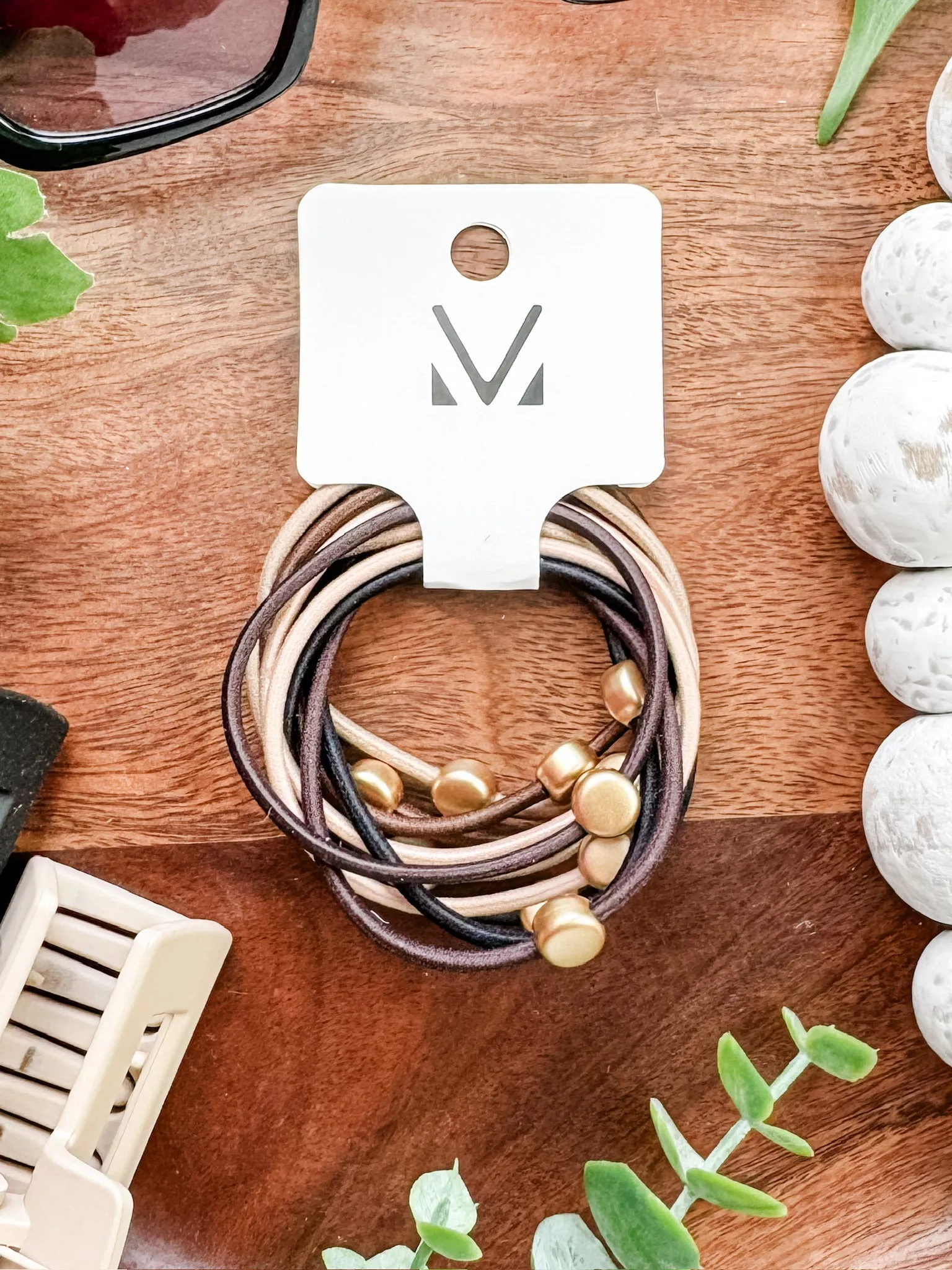 IN STOCK Hair Tie Bracelet Sets - Neutral Gold Accents | Hair Accessories FINAL SALE