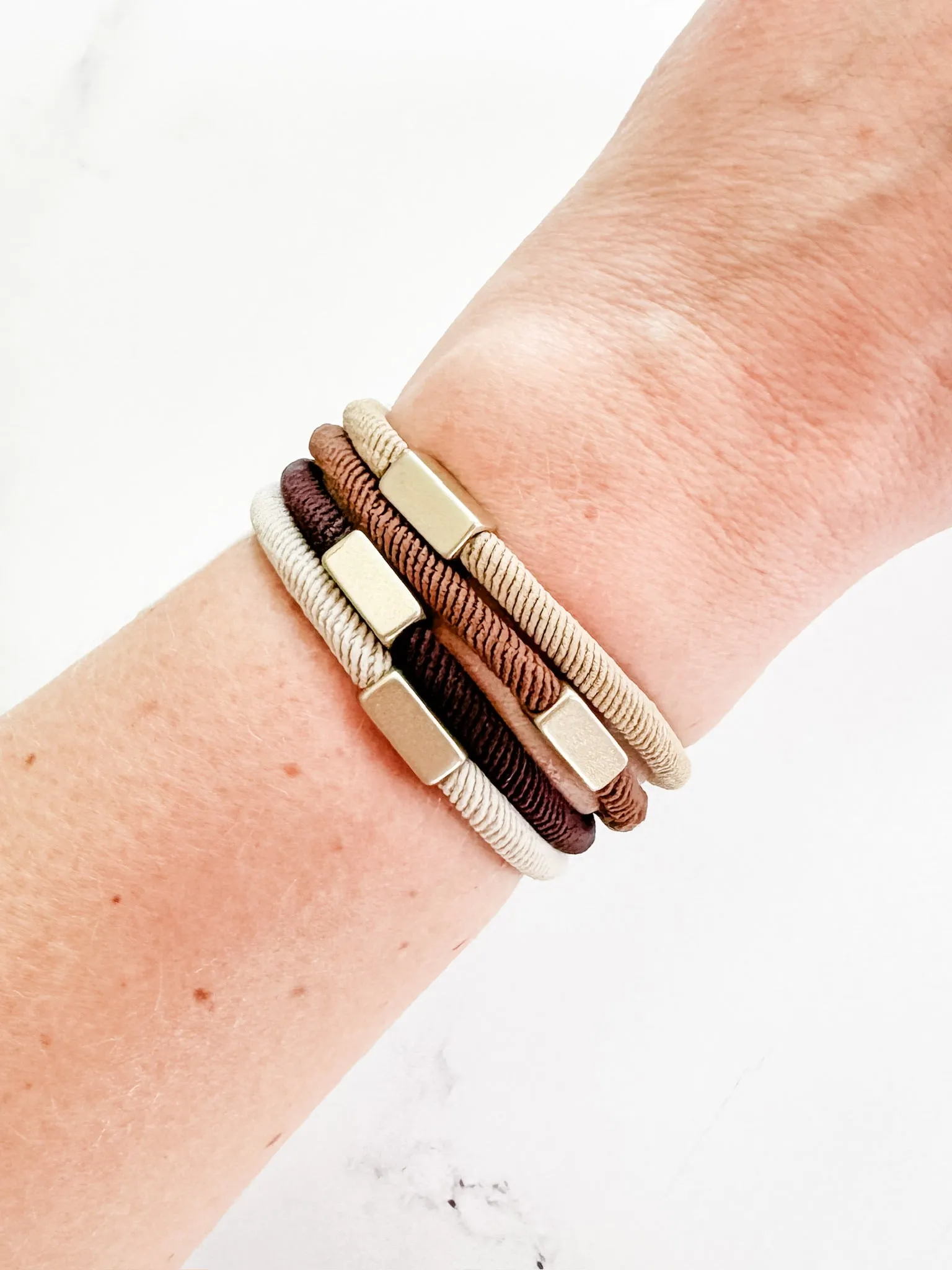 IN STOCK Hair Tie Bracelet Sets - Neutral Gold Accents | Hair Accessories FINAL SALE